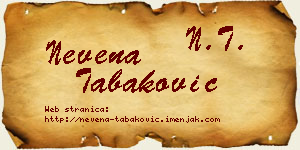 Nevena Tabaković vizit kartica